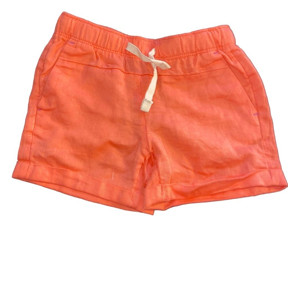 New York Laundry Elastic Waistband Cuff Coral Shorts Size 4/5 Girls Linen Cotton